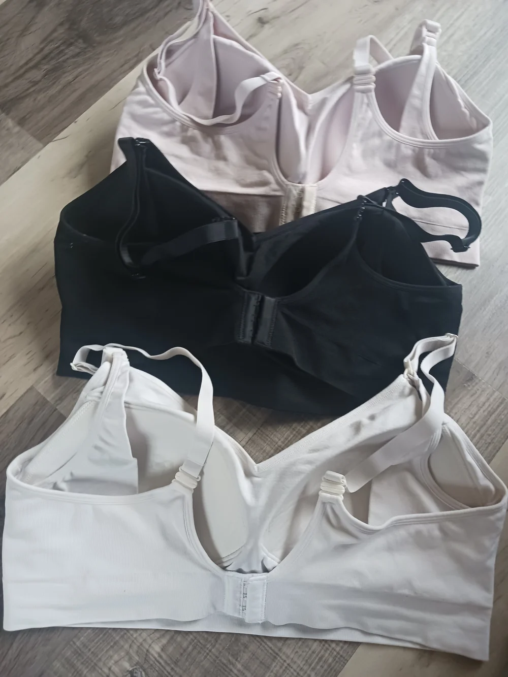 3 | Auden Nursing Wireless Bralette Trio - Black and Light Pink